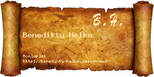 Benedikty Helka névjegykártya